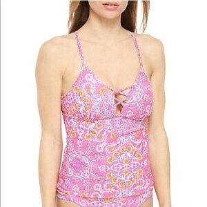 TRUE CRAFT FLORAL GYPSY TANKINI TOP PINK SMALL